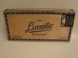 Aganorsa Leaf Empty Wooden Cigar Box - - Jfr Lunatic El Gran Loco 5 1/2 X 80