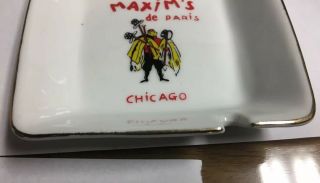 Vintage Ashtray Maxim’s Paris Chicago 4.  5” 3