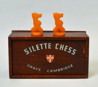 English Bakelite Chess Set By Grays Of Cambridge C.  1930 & Backgammon Set