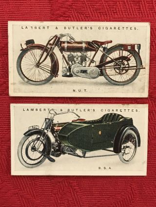 1923 LAMBERT & BUTLER 4 CARD SUBSET - MOTORCYCLES - TOBACCO CARDS - VERY SCARCE - EX 2