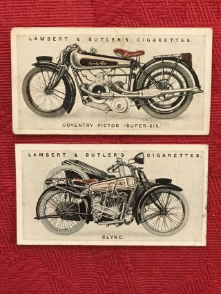 1923 LAMBERT & BUTLER 4 CARD SUBSET - MOTORCYCLES - TOBACCO CARDS - VERY SCARCE - EX 3