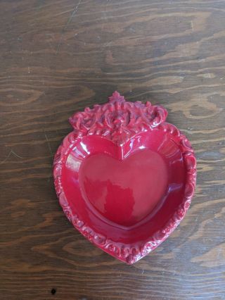Red Heart Ceramic Ashtray 2