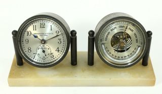 Chelsea Abercrombie & Fitch Co.  Desk Clock,  Barometer & Thermometer - Bd04
