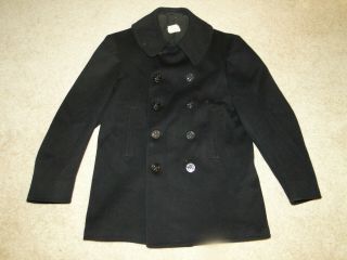 Rare Wwii 40s Us Navy Pea Coat 10 Button Wool Uniform Jacket Never Worn Sz 42
