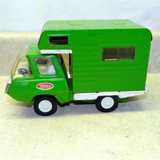 Vintage Mini Tonka Camper,  Cab Over Truck,  Pressed Steel,  Green