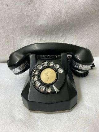1940s Automatic Electric Ae40 Rotary Dial Vintage Telephone Black