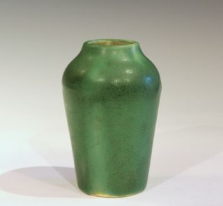 Antique Hampshire Pottery Hand Turned Vase Matt Green Arts & Crafts American 5 