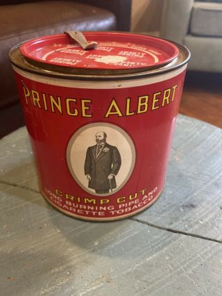 Vintage Prince Albert Crimp Cut Pipe & Cigarette Tobacco 14 Oz Tin Can