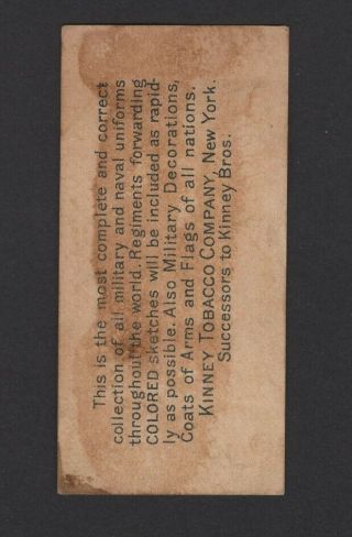 1888 Kinney Tobacco Military Series N224 AMERICAN GENERAL OFFICER 1779 2