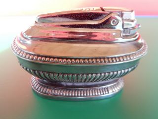Vintage Ronson Queen Anne Silver Plated Table Lighter 5 2