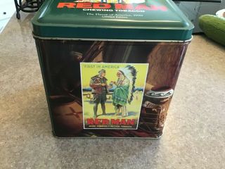 Vintage Red Man Chewing Tobacco Tin Box Canister Vintage 1990 Limited Edition