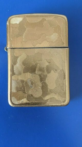 Vintage Storm King Cigarette Lighter Gold Tone Camouflage Texture Design