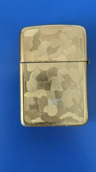 Vintage Storm King Cigarette Lighter Gold Tone Camouflage texture design 3