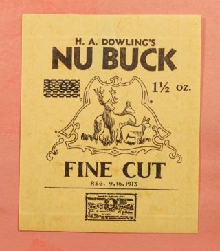 Vintage Cigar Label Nu Buck Fine Cut 77259