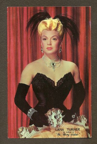 Lana Turner Card Size Postcard Fans Club Publicity For Merry Widow Mgm Photo
