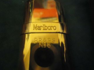 VINTAGE MARLBORO BRASS No.  6 ADVERTISING TRENCH LIGHTER WITH POUCH 2