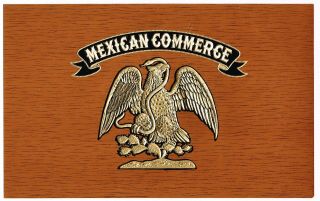 Cigar Box Label Vintage C1930 Embossed Mexican Commerce Mexico Eagle & Snake B2