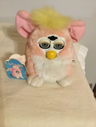 Vintage 1999 Pink/yellow Baby Furby Tiger Electronics Model 70 - 940