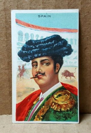 1910 Sub Rosa Cigaros Types Of Nations Spain Trading Card
