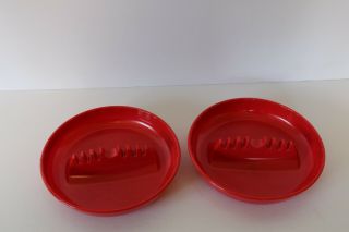 Two Vintage Red Melamine Ges - Line Ashtrays 341,  7 
