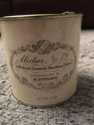 Pre - Owned & H Sutliff Mixture No 79 Smoking Tobacco Tin Can