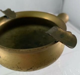 Vintage Ashtray Handle Brass Ashtray 2 Cigarette Fry Pan Pot Shape 2