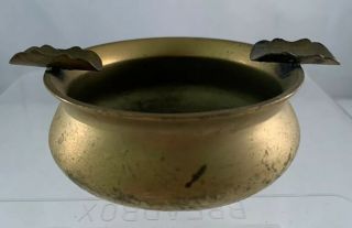 Vintage Ashtray Handle Brass Ashtray 2 Cigarette Fry Pan Pot Shape 3