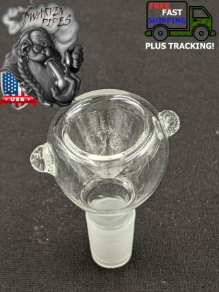 14mm Male Slide Bowl Glass For Water Pipes - Round Clear