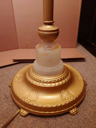 Antique Vintage Floor Ornate Lamp 4 lights Mid Century Shade Aladdin Base 3