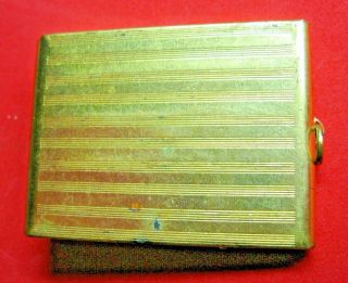 Vintage Art Deco Brass Pocket Matchbook Holder Case 2