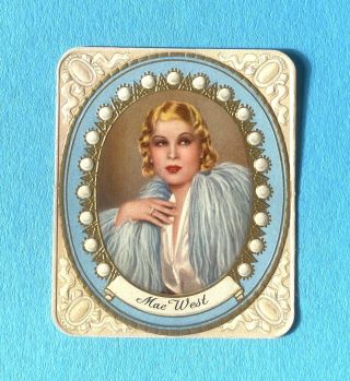 Movie Star Actress Mae West Embossed Tobacco Card 1930 