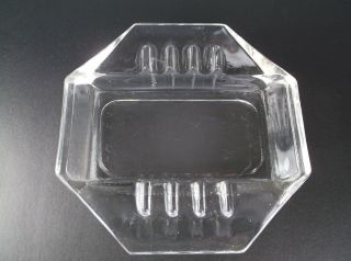 Vintage Retro 1960s - 70s,  Clear Glass Ashtray by Safex Octagon Shape,  6 Rests 2