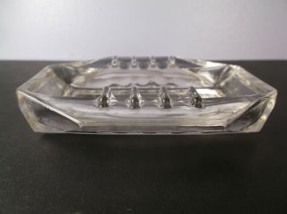 Vintage Retro 1960s - 70s,  Clear Glass Ashtray by Safex Octagon Shape,  6 Rests 3