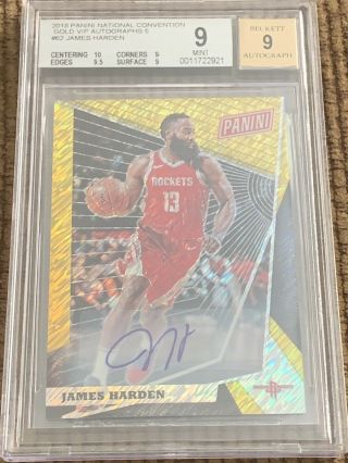 2018 Panini National Convention Gold Vip Autographs James Harden 4/5