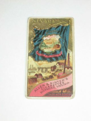1890 N11 Allen & Ginter Cigarettes - Flags Of States/territories Card - Nevada