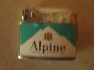 3 Vintage Cigarette Lighters advertising Alpine,  Salem 3