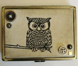 Vintage Mid Century Glam Naturale Owl Cigarette Case