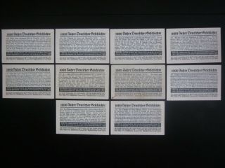 10 large German trade cards of the Napoleonic Wars (1806 - 15),  issued in 1934 2