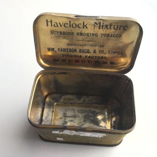 Vintage Havelock 4 Oz Tobacco Tin Cameron’s Havelock Mixture Melbourne 908 3