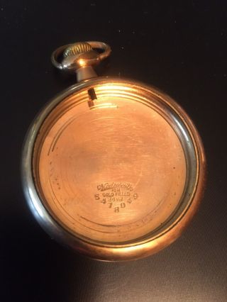 Vintage 12 Size Pocket Watch Case,  Wadsworth 10k Gold Filler,  20 Yr.