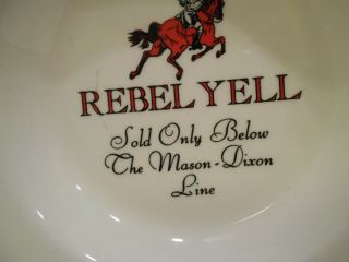 Vintage Rebel Yell Whiskey Ceramic Ashtray - 5 1/2 