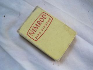 Vintage Metal Pocket Lighter Box By Nimrod Pipe Empty Chrome Tobacconist