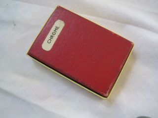VINTAGE Metal Pocket LIGHTER Box by NIMROD Pipe EMPTY Chrome Tobacconist 2