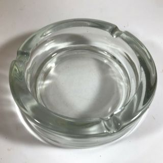 Vintage Heavy Clear Glass Deep Ashtray