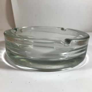 Vintage Heavy Clear Glass Deep Ashtray 2