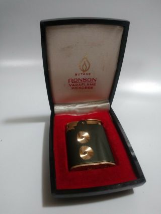 Vintage Ronson Varaflame Princess Butane Lighter Made In U.  S.  A Box