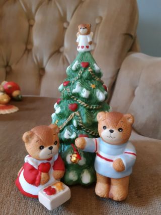 Vintage Lucy Rigg Enesco Lucy And Me Bears Christmas Tree Music Box