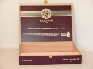 AVO UVEZIAN Empty Wooden Cigar Box - - Avo Domaine 20 Toros 2