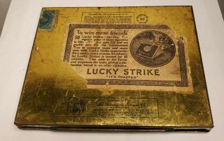 Vintage Lucky Strike Cigarette Tin Case - It ' s Toasted - Tobacco Storage Box, 2