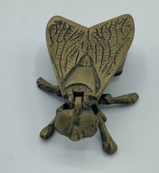 Vintage Fly Bug Cast Metal Ashtray Hinged Wings Open.  Length 4 Inches. 3